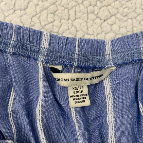 American Eagle Outfitters Dress Womens XS Blue White Stripe Pockets Summer - Picture 3 of 9